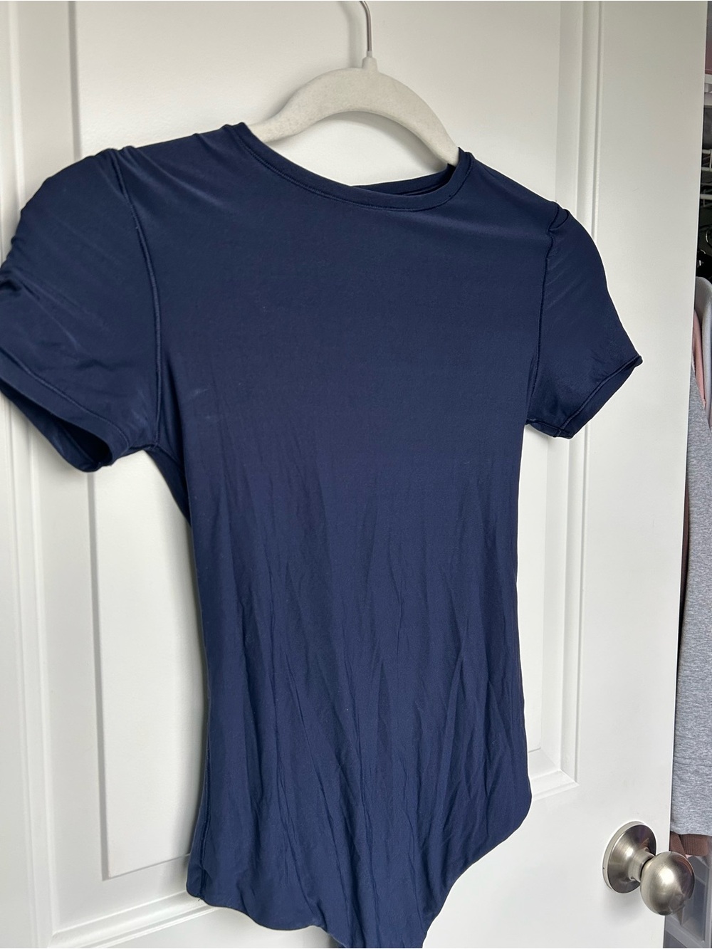 aerie Navy Short Sleeve Crewneck Bodysuit